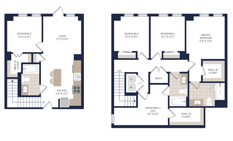 Floor plan for 5 beds, 3 baths, 1471 sqft